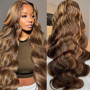 Open image in slideshow, OMBRE/HONEY- 13&quot;x4&quot; BODY WAVES HD HUMAN HAIR
