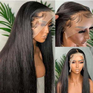 Open image in slideshow, BLACK 13&quot;x4&quot; STRAIGHT HD-LACE FRONTAL WIG
